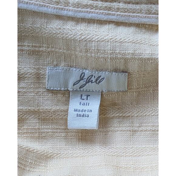 J.Jill Ruffled Neck Peplum Blazer Jacket Sz Large Tall Butter Yellow Cottagecore - Picture 11 of 12